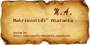 Matriszottó Atalanta névjegykártya